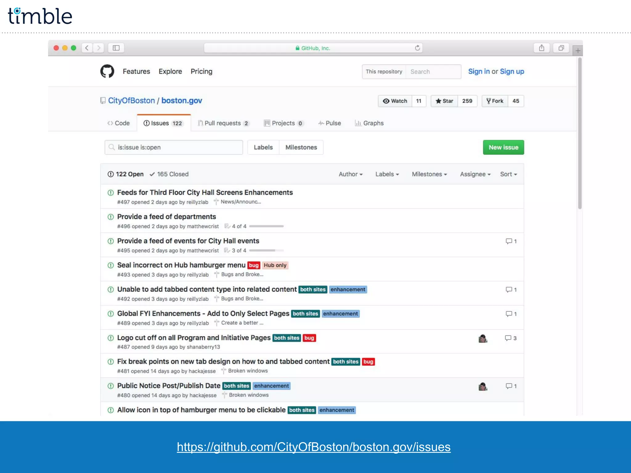 https://github.com/CityOfBoston/boston.gov/issues
 