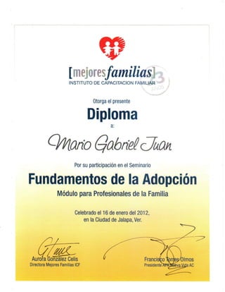 Diplomado en Fundamentos de la Adopción