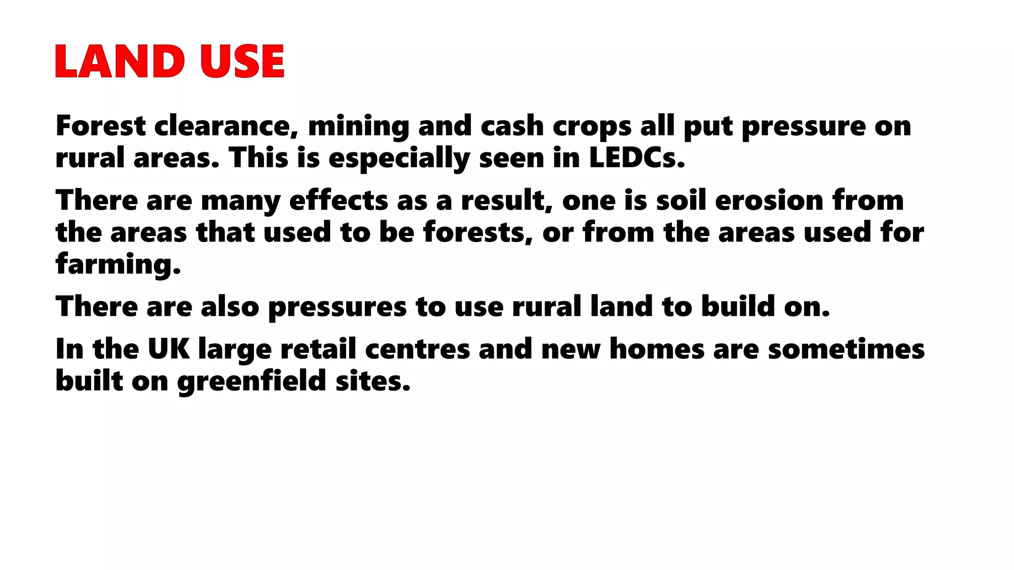 GEOGRAPHY YEAR 10: RURAL ENVIRONMENTS - CHARACTERISTICS OF RURAL AREAS ...