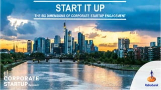 START IT UP
THE SIX DIMENSIONS OF CORPORATE STARTUP ENGAGEMENT
 