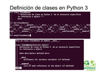 Definición de clases en Python 3
 