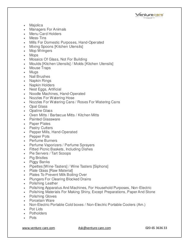 Trademark class21householdutensils