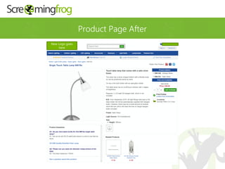 Product Page After
New Logo goes
here
 