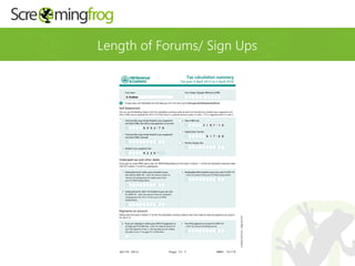 Length of Forums/ Sign Ups
 