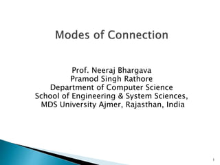 Prof. Neeraj Bhargava
Pramod Singh Rathore
Department of Computer Science
School of Engineering & System Sciences,
MDS University Ajmer, Rajasthan, India
1
 