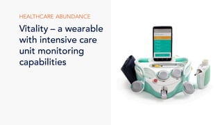 Vitality – a wearable
with intensive care
unit monitoring
capabilities
HEALTHCARE ABUNDANCE
 