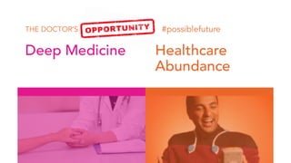 THE DOCTOR’S CHALLENGE
Deep Medicine Healthcare
Abundance
#possiblefuture
 