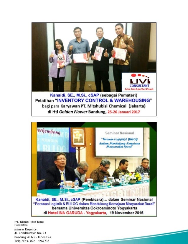 Silabus Training &quot;INVENTORY CONTROL and WAREHOUSING