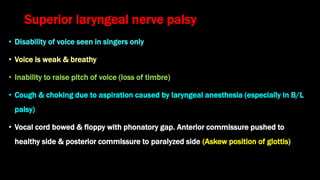 Vocal cord paralysis and evaluation of hoarseness | PPTX