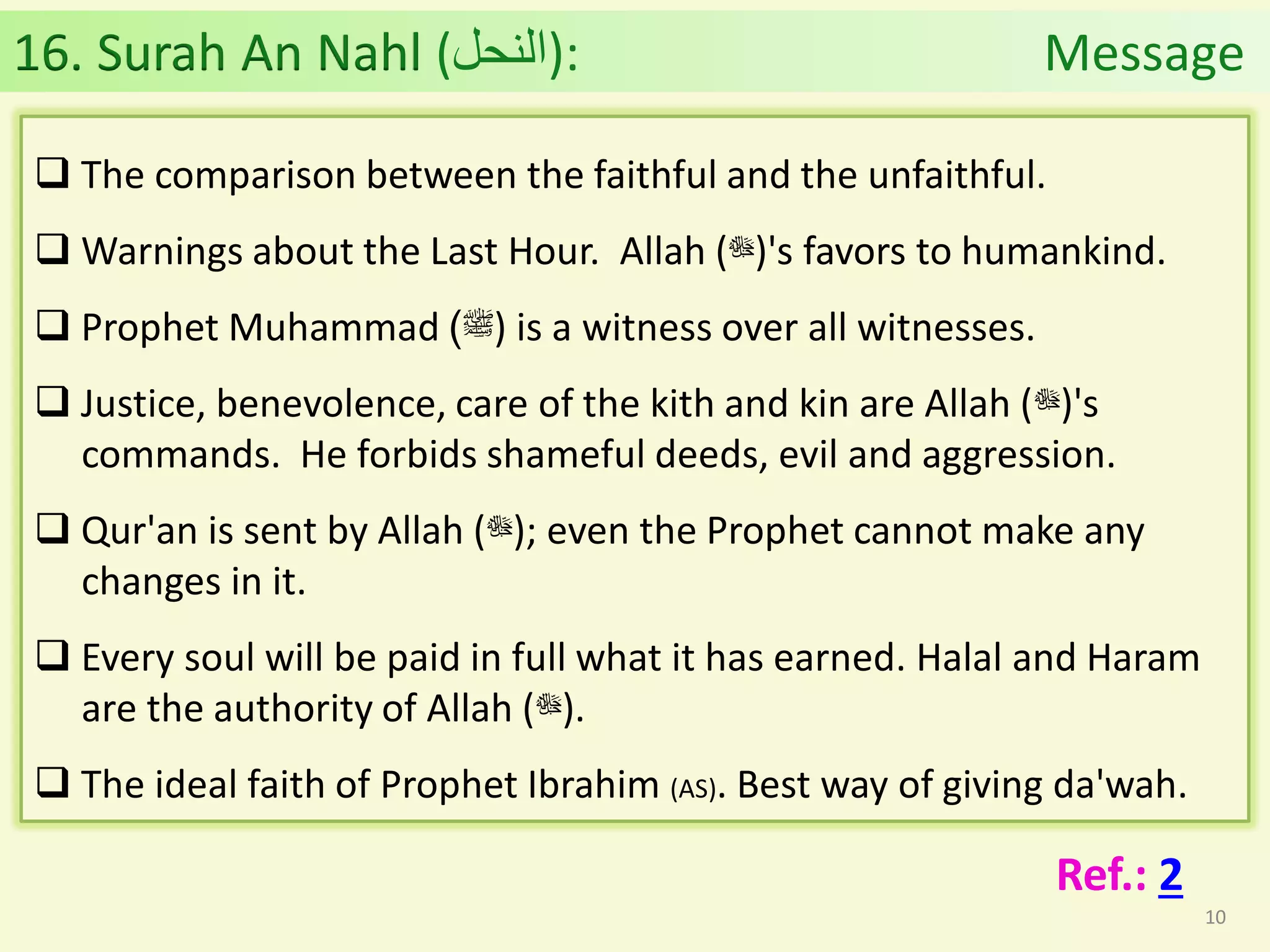 Al Quran (Chapter 16): Surah An Nahl [The Bee], An Niem [The Blessings ...