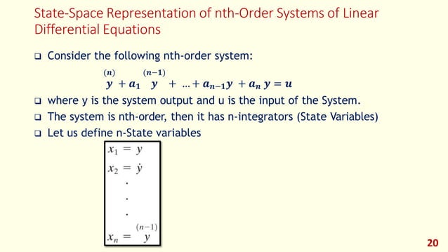 state space representation,State Space Model Controllability and ...