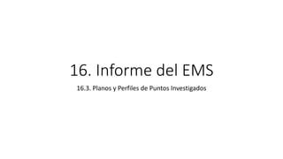 16. Informe del EMS
16.3. Planos y Perfiles de Puntos Investigados
 