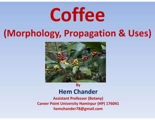 (Morphology, Propagation & Uses)
By
Hem Chander
Assistant Professor (Botany)
Career Point University Hamirpur (HP) 176041
hemchander78@gmail.com
 