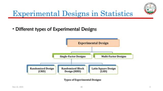 Experimental Design Statistics.pdf Experimental Design of a research design | PPTX
