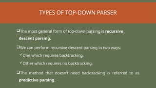 Top Most Parser Comprehensive Guide to Top-Down and Bottom-Up Parsing Techniques in ...
