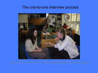 The one-to-one interview process (Image courtesy of beewebhead on  Flickr obtained from MIT open access website) 