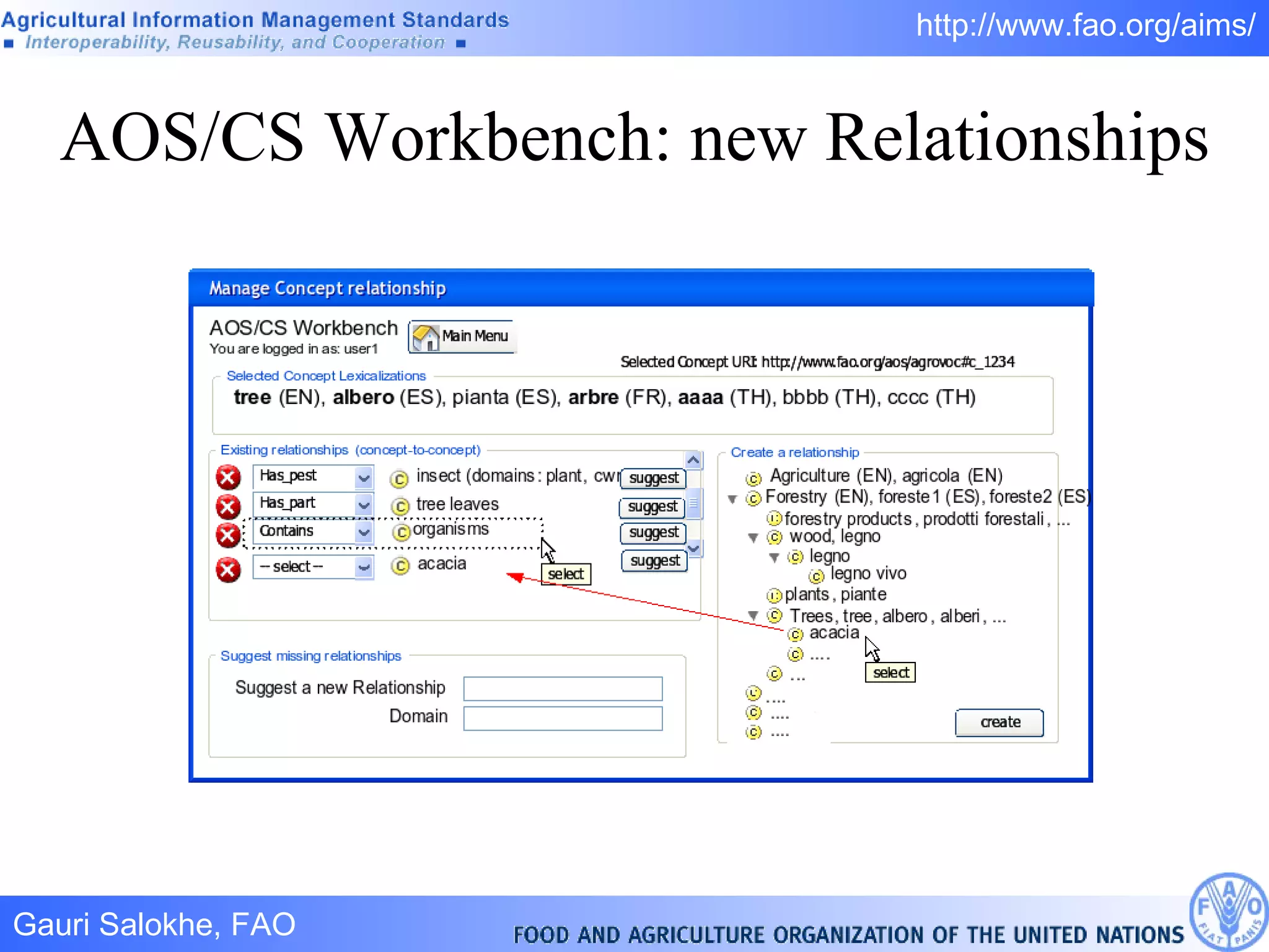 AOS/CS Workbench: new Relationships