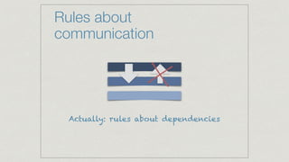 Rules about
communication
Actually: rules about dependencies
 
