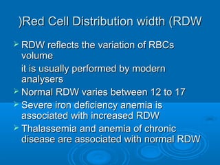 Important Rdw 16 anemia-laboratory diagnosis | PPT