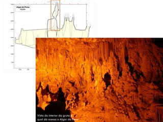 Vista do interior da gruta à
qual dá acesso o Algar do Pena

 