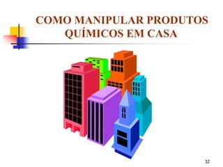32
COMO MANIPULAR PRODUTOS
QUÍMICOS EM CASA
 