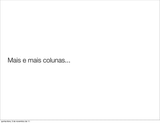 Mais e mais colunas...




quinta-feira, 3 de novembro de 11
 