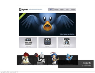 Tapbots
                                    (12 colunas)


quinta-feira, 3 de novembro de 11
 