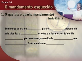 16 o mandamento esquecido