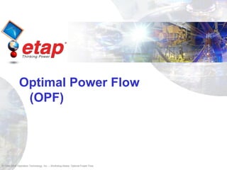 © 1996-2009 Operation Technology, Inc. – Workshop Notes: Optimal Power Flow
Optimal Power Flow
(OPF)
 