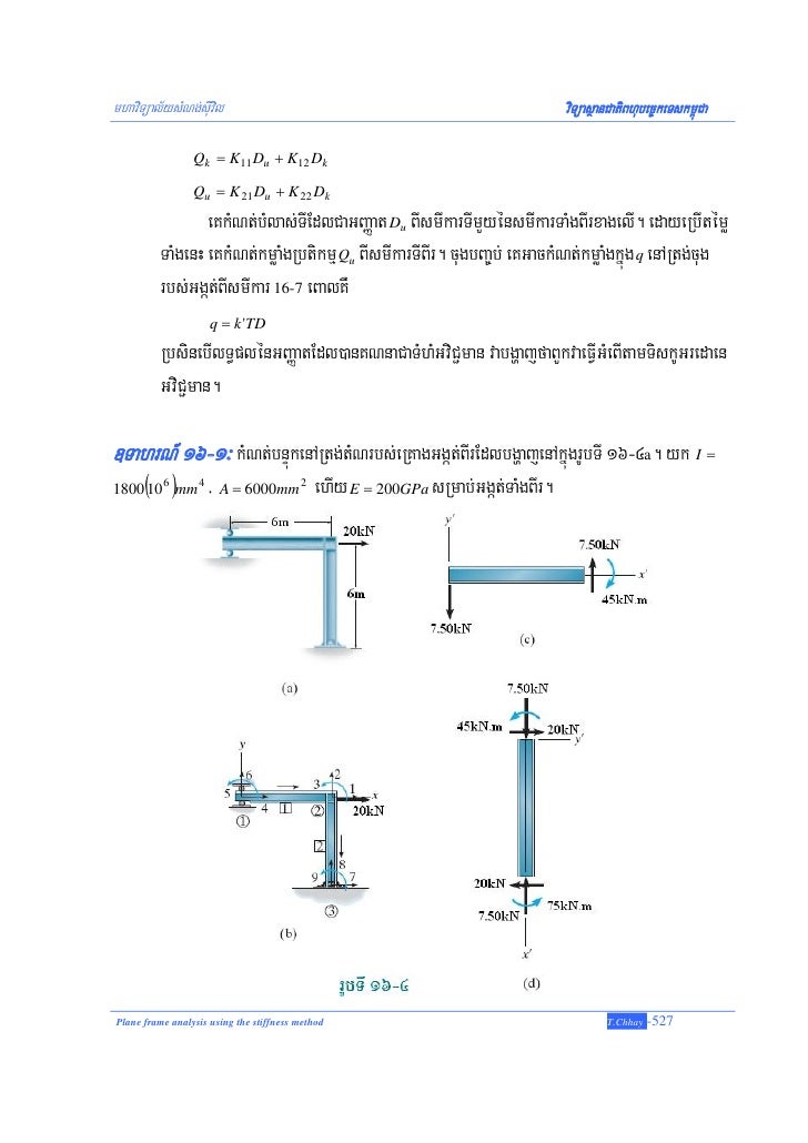 16. plane frame analysis using the stiffness method