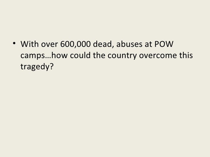 the tragedy that was reconstruction Historians and experts look at the role of slavery in the civil war and its effect on the us from reconstruction through the present day sign out tragedy on the sultana 4min play video . the tragedy that was reconstruction Historians and experts look at the role of slavery in the civil war and its effect on the us from reconstruction through the present day sign out tragedy on the sultana 4min play video .