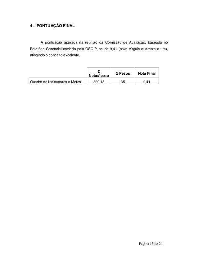 Relatorio de avaliacao institucional