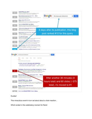  
 
 
 
Eureka! 
 
This miraculous event in turn set about about a chain reaction... 
 
Which ended in this celebratory moment for Rand: 
 