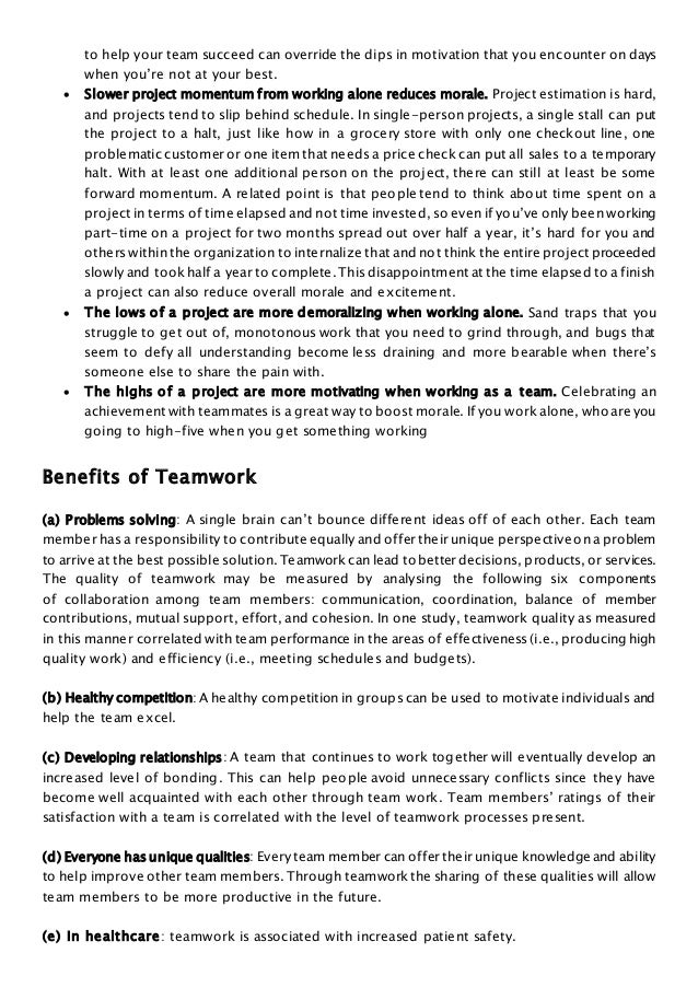 ability to work in a team