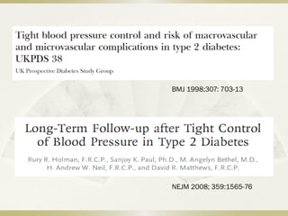 NEJM 2008; 359:1565-76
BMJ 1998;307: 703-13
 