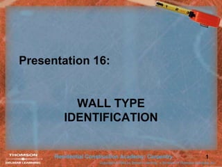 1
Presentation 16:
WALL TYPE
IDENTIFICATION
 