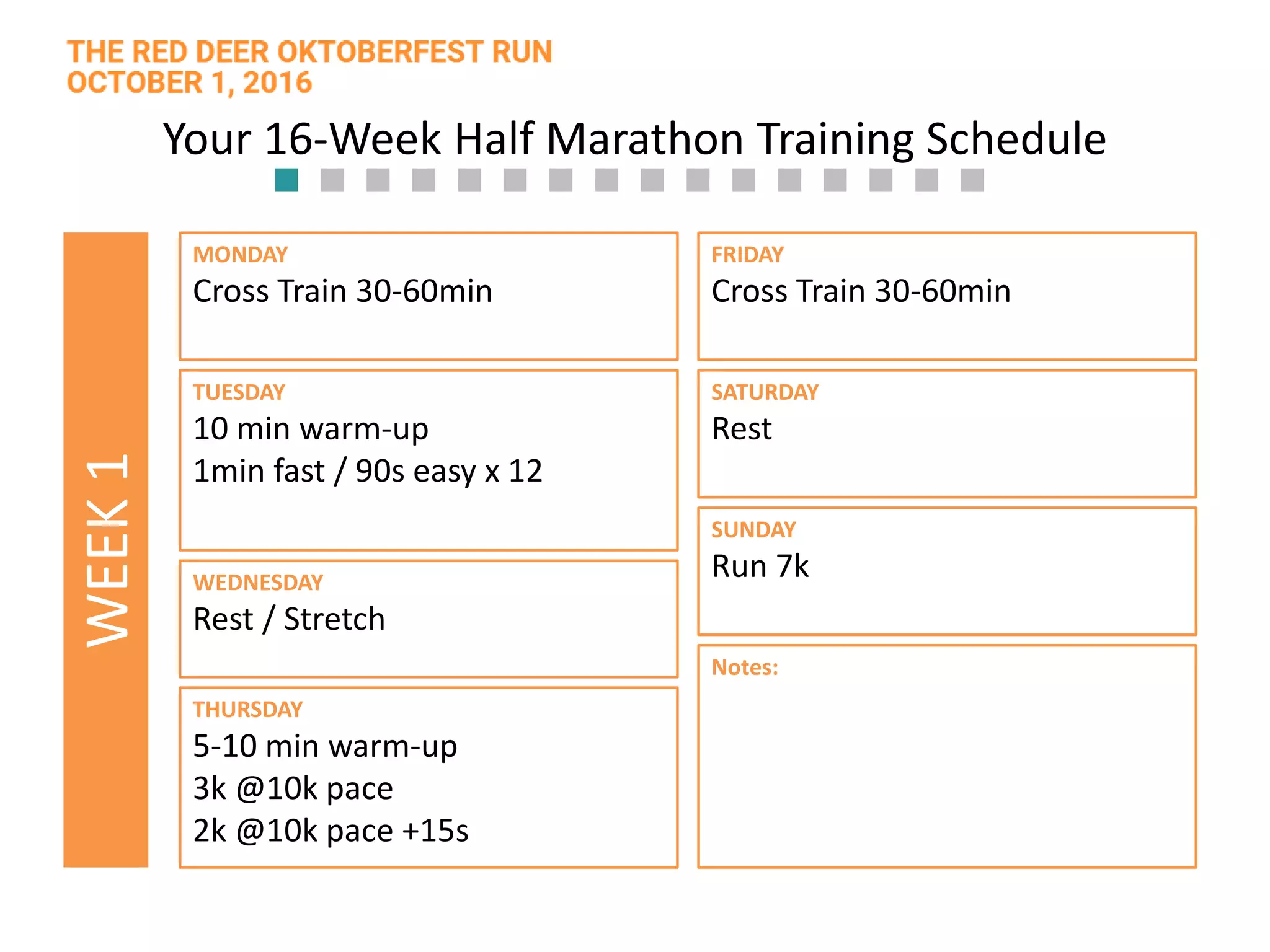 16 Week Half Marathon Training Plan | PPTX