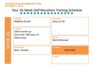 16 Week Half Marathon Training Plan | PPTX