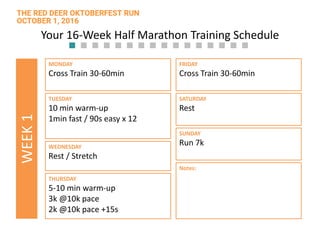 16 Week Half Marathon Training Plan | PPTX