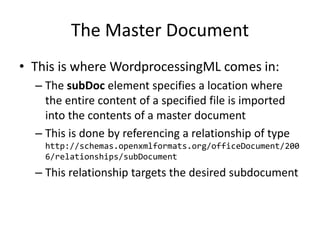 16 wordprocessing ml subject - odds and ends | PPT