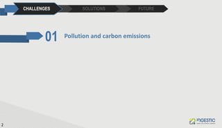 Pollution and carbon emissions
SOLUTIONS FUTURECHALLENGES
01
2
 