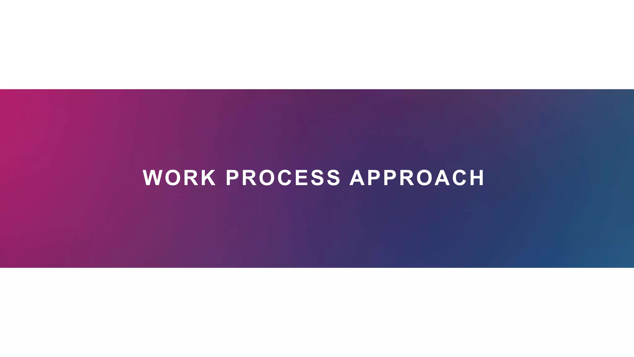 WORK PROCESS APPROACH
 