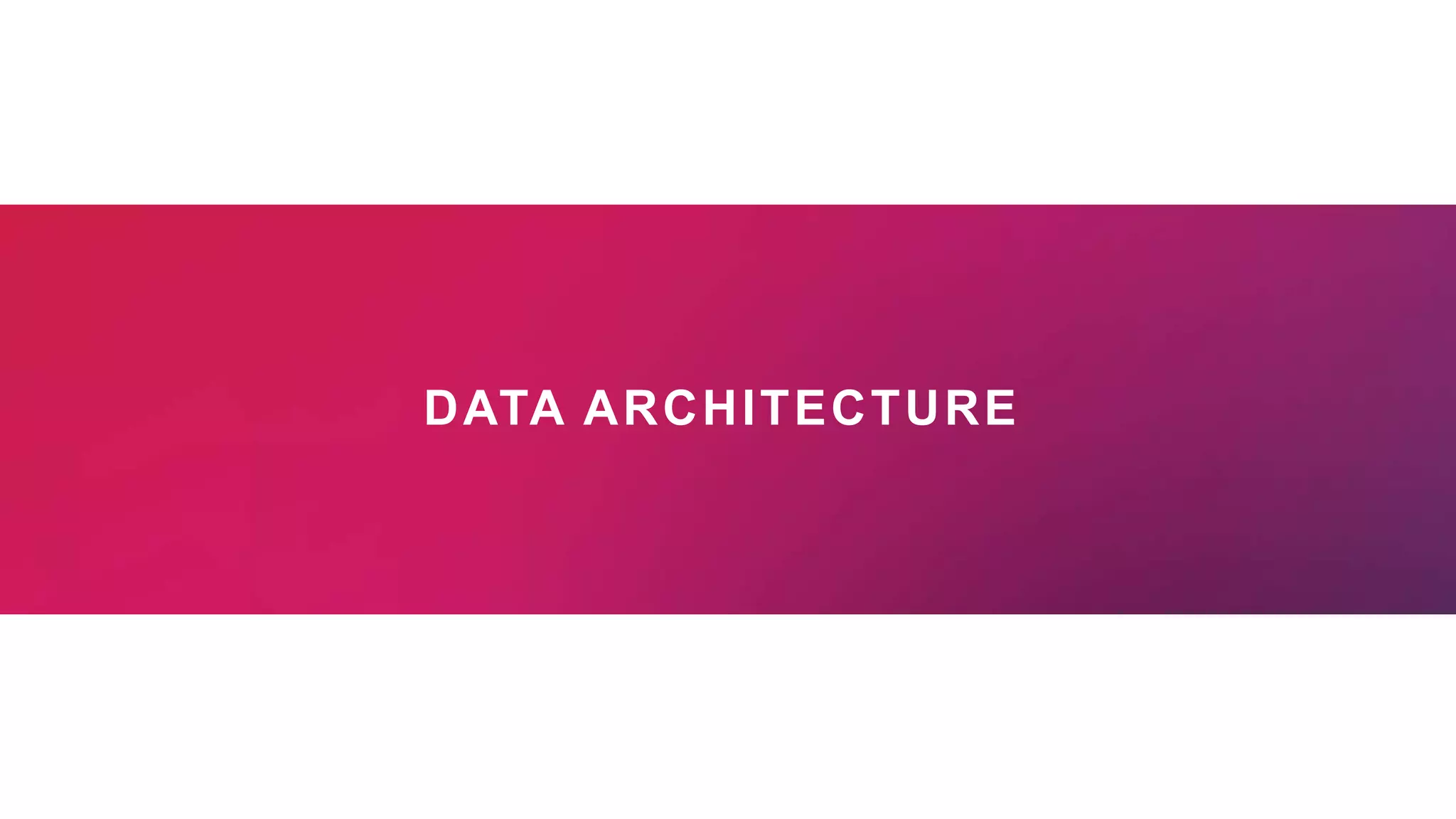 DATA ARCHITECTURE
 