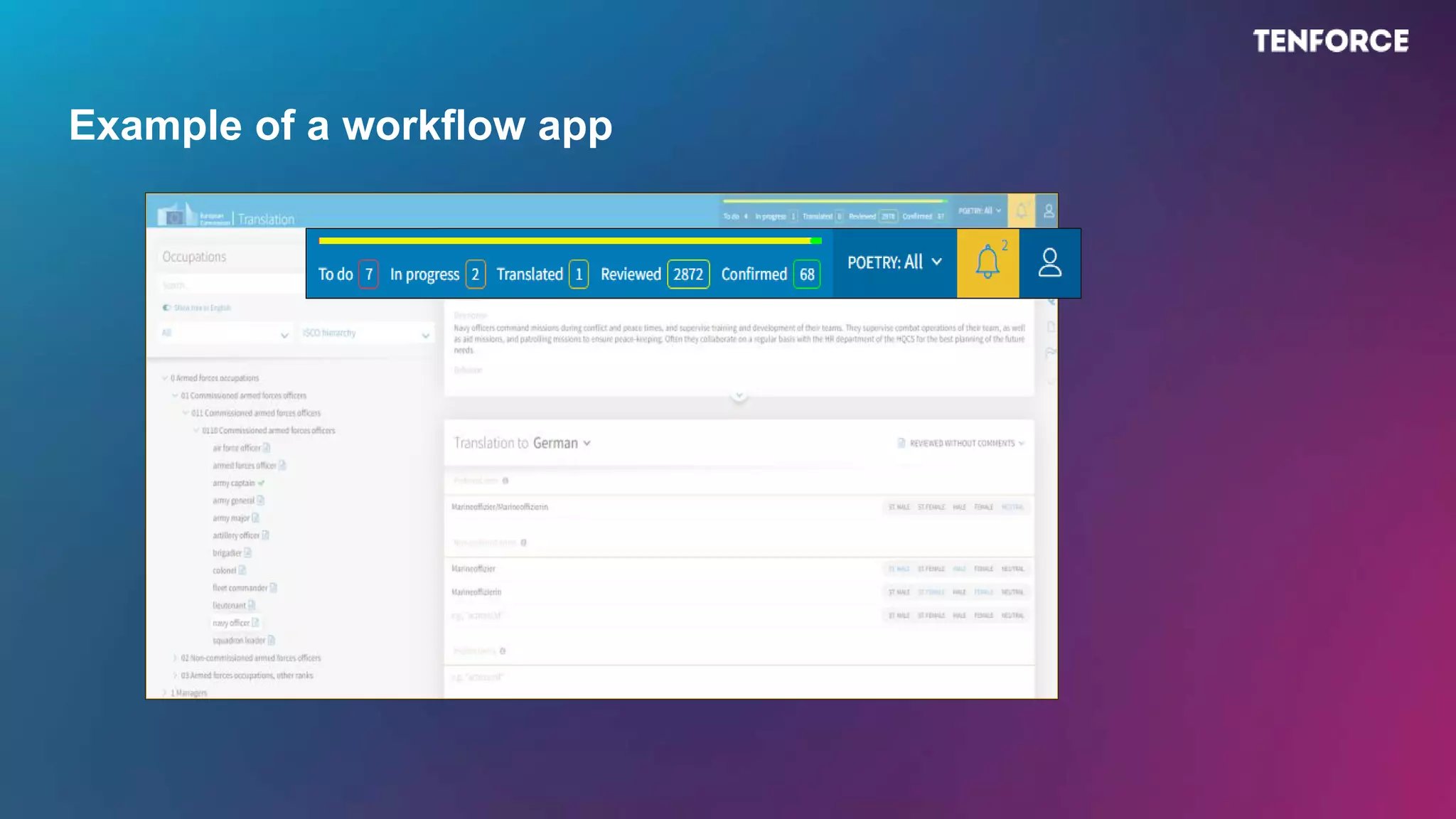 Example of a workflow app
 