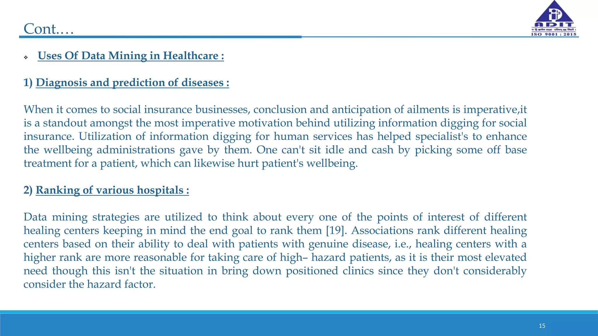 Data Mining in Health Care | PPTX