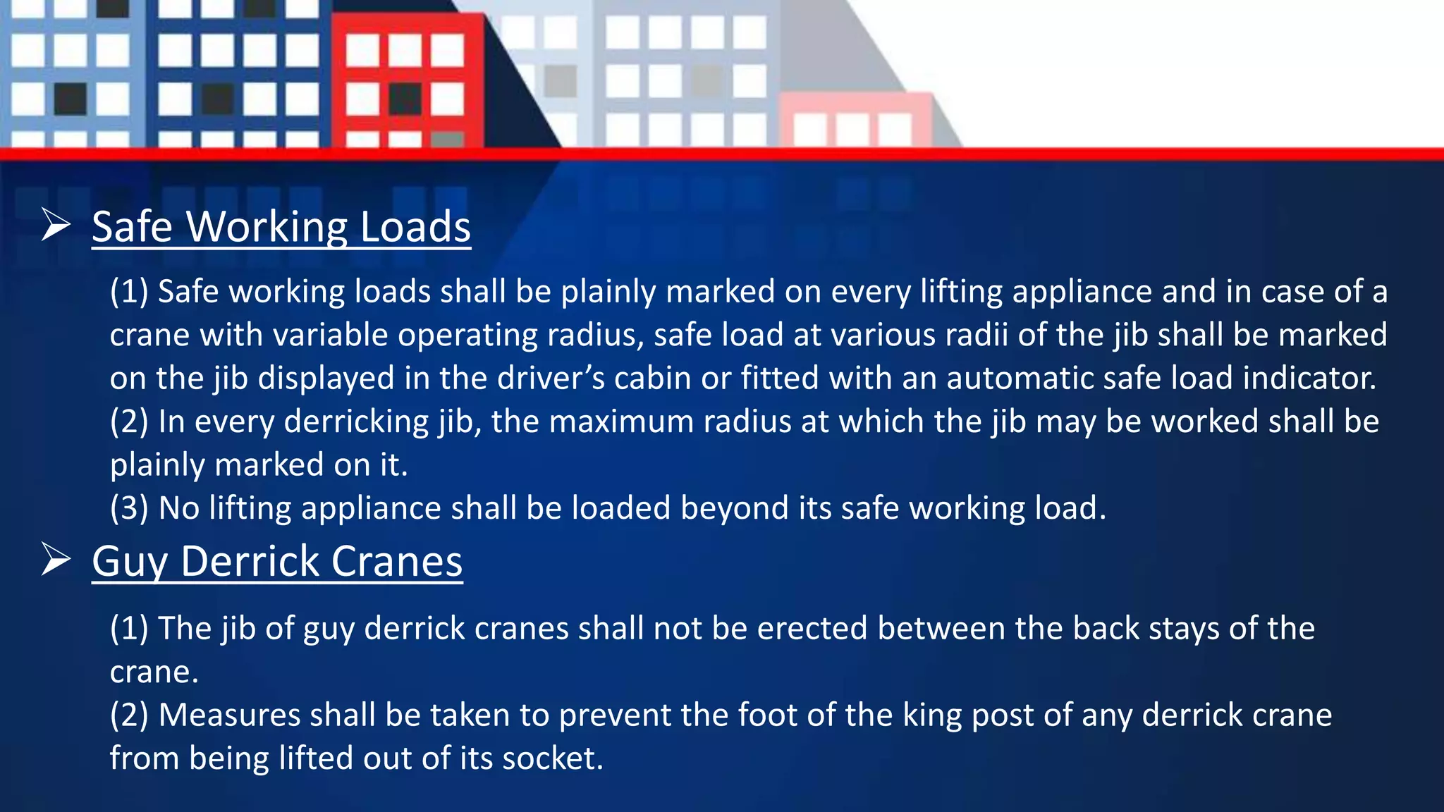 Safe Working Load Example RULE 1410: CONSTRUCTION SAFETY | PPTX