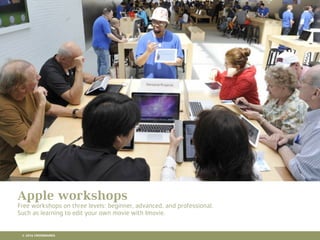 10 RETAIL TRENDS FOR 2016
Lorem Ipsum is simply dummy text of the printing and typesetting industry. Lorem Ipsum has been the
industry's standard dummy text ever since the 1500s, when an unknown printer took a galley of type and
scrambled it to make a type specimen book. It has survived not only ﬁve centuries, but also the leap into
electronic typesetting, remaining essentially unchanged. It was popularised in the 1960s with the release of
Letraset sheets containing Lorem Ipsum passages, and more recently with desktop publishing software like
Aldus PageMaker including versions of Lorem Ipsum.
Hier komt een titel
Apple workshops
Free workshops on three levels: beginner, advanced, and professional.
Such as learning to edit your own movie with Imovie.
© 2016 CROSSMARKS
 