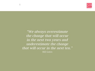 10 RETAIL TRENDS FOR 2016
“We always overestimate
the change that will occur
in the next two years and
underestimate the change
that will occur in the next ten.”
Bill Gates
 