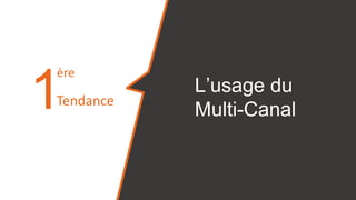 L’usage du
Multi-Canal1
ère
Tendance
 