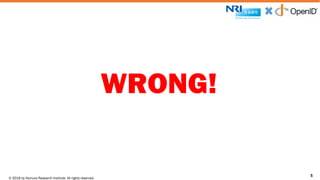 © 2016 by Nomura Research Institute. All rights reserved.
Copyright © 2016 Nat Sakimura. All Rights Reserved.
5
WRONG!
5
 